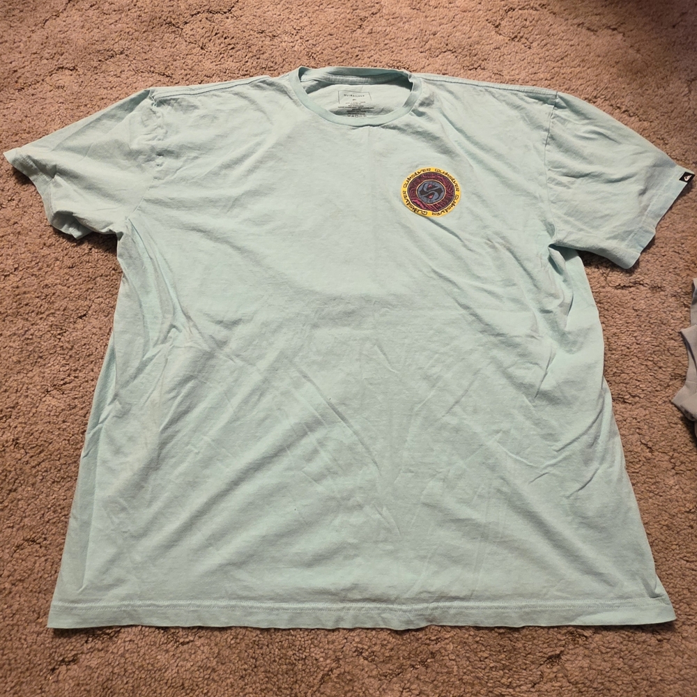 Quiksilver Aqua T-Shirt with Chest Emblem